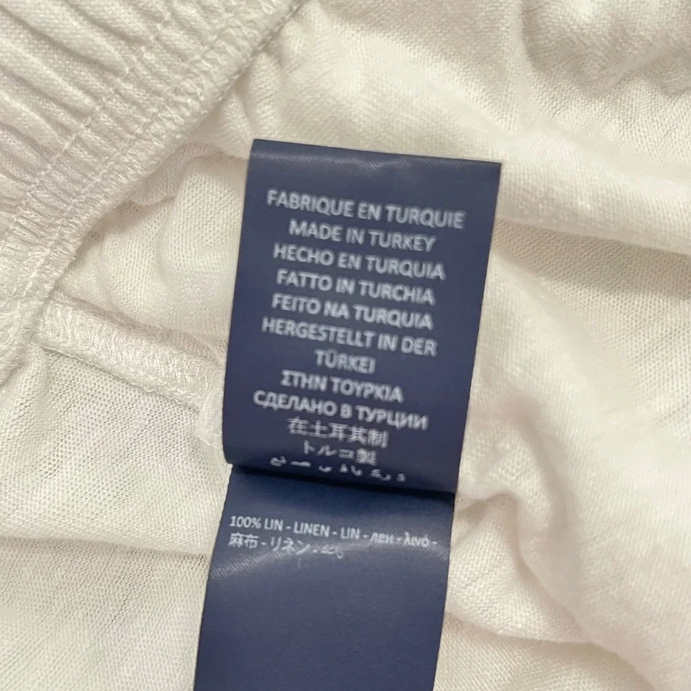 Vilebrequin Men's Beach at Home Linen Drawstring Pants White XXL EUC Relaxed Fit